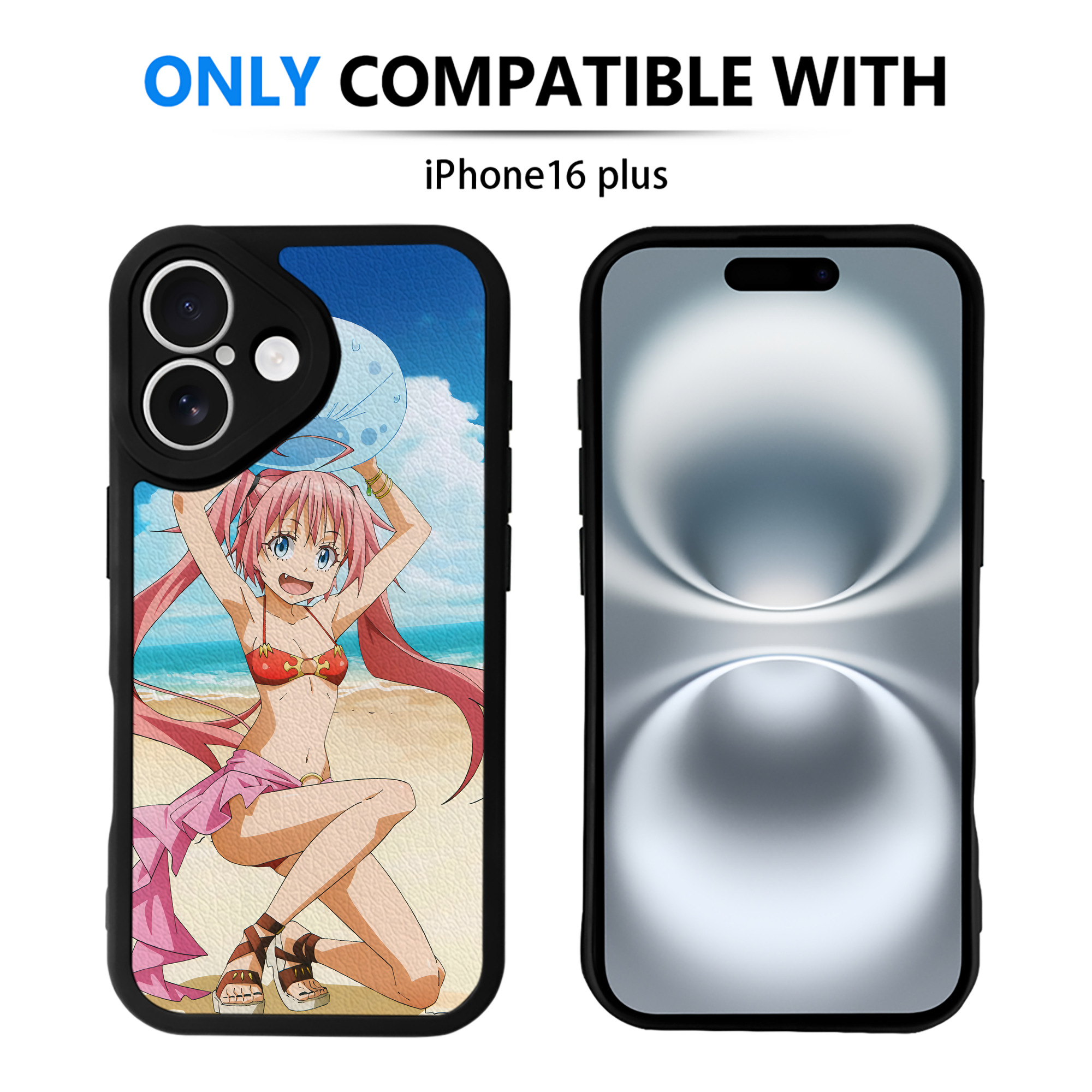 （画像用） 転スラ Regarding Reincarnated to Slime 【iPhone 16シリーズ対応】シリコンスマホケース（レザー調） 材質：シリコン